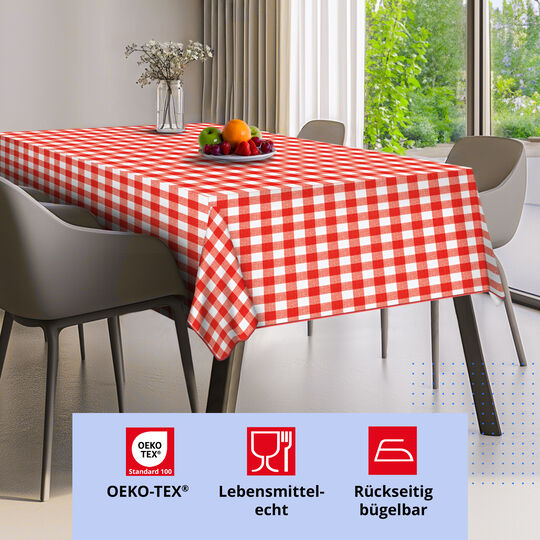 Tischdecke Manhattan Avanti rot-weiß image number null